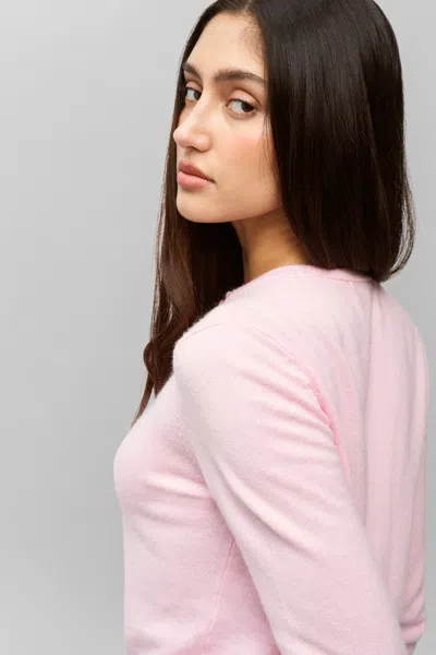 Danielle Guizio Ny Emelie Cropped Cardigan In Ballet Slipper