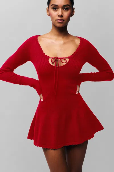 Danielle Guizio Ny Evelyne Dress In Red Love