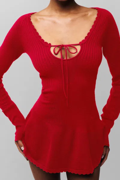 Danielle Guizio Ny Evelyne Dress In Red Love