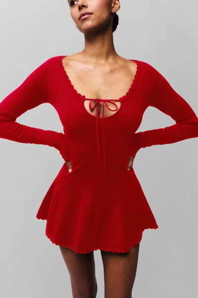 Danielle Guizio Ny Evelyne Dress In Red Love