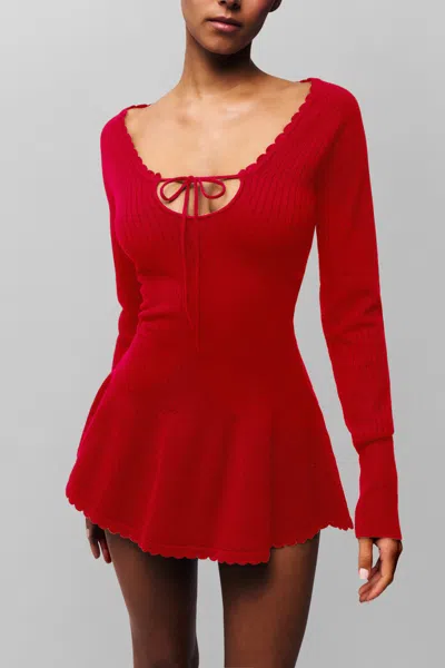 Danielle Guizio Ny Evelyne Dress In Red Love