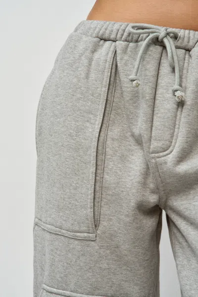 Danielle Guizio Ny Fleece Cargo Sweatpant In Heather Grey