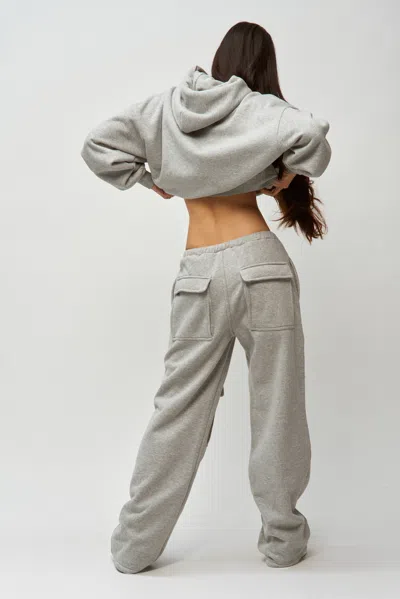 Danielle Guizio Ny Fleece Cargo Sweatpant In Heather Grey