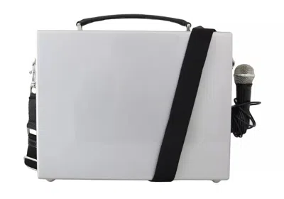 Pre-owned Dolce & Gabbana Silver Retro Radio Boombox Limited Edition Handmade Wood Women's Bag () In Black | Silver
