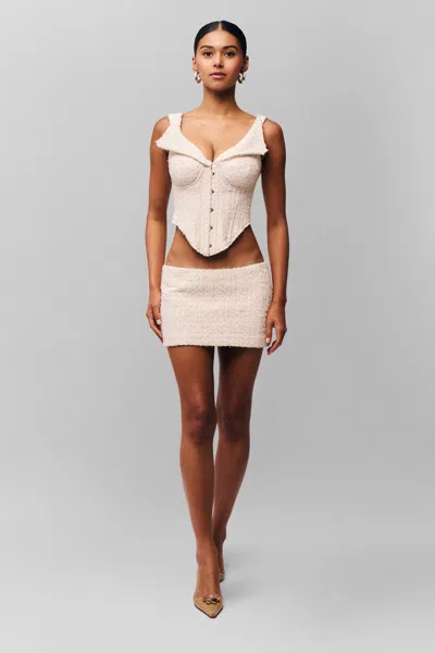 Danielle Guizio Ny Lourders Chiffon Mini Skirt In Ivory