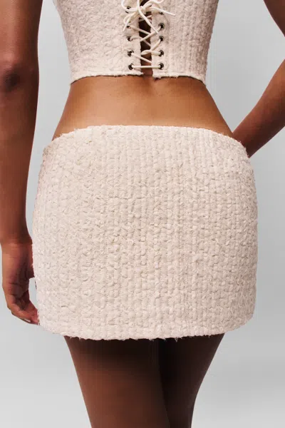 Danielle Guizio Ny Lourders Chiffon Mini Skirt In Ivory