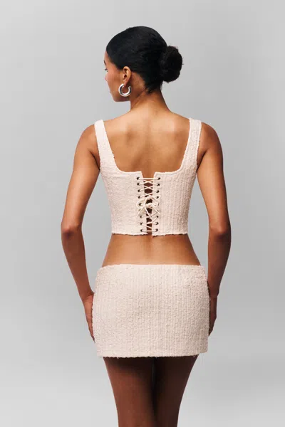 Danielle Guizio Ny Lourders Chiffon Mini Skirt In Ivory