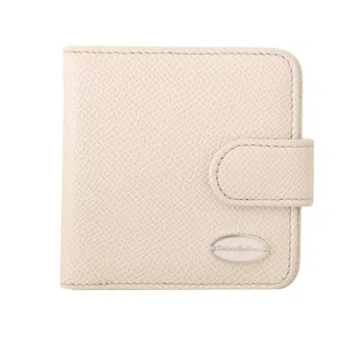 Dolce & Gabbana White Dauphine Leather Condom Case Holder Pocket Wallet In Off White