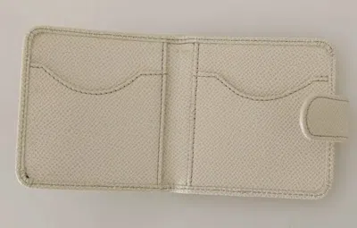 Dolce & Gabbana White Dauphine Leather Condom Case Holder Pocket Wallet In Off White