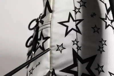 Pre-owned Dolce & Gabbana White Dg Stars Print Nylon School Backpack Men's Bag () In Black/white