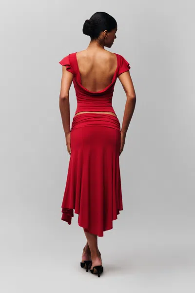 Danielle Guizio Ny Soffiano Top In Red Love