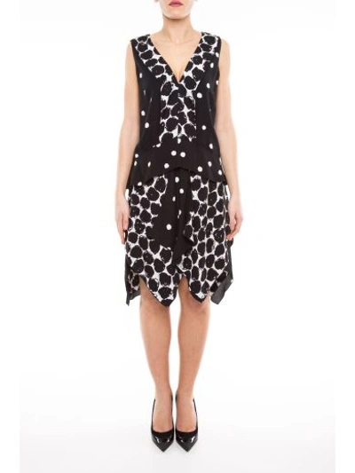 Shop Proenza Schouler Flared Dress In Black/white|bianco