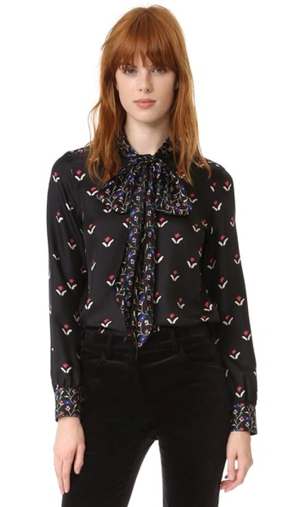 Shop Marc Jacobs Button Up Shirt With Tie In Black Multi