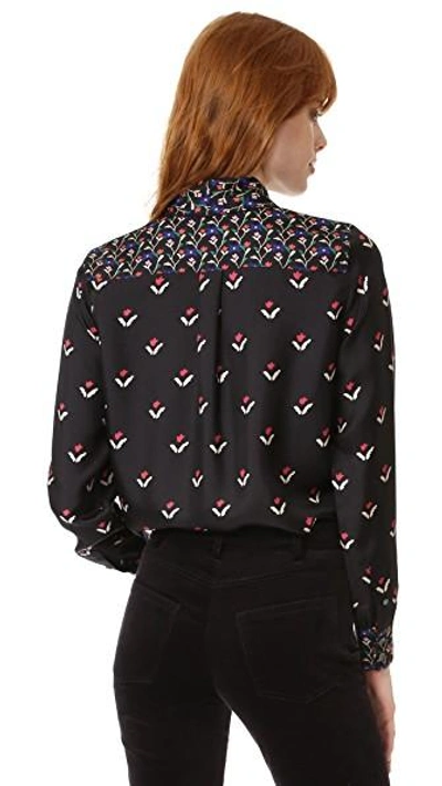 Shop Marc Jacobs Button Up Shirt With Tie In Black Multi