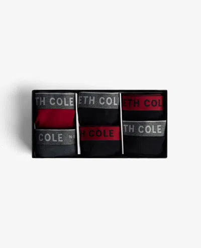 Kenneth Cole Cole Cotton Stretch Boxer Briefs 6-pack In Black,modern Red