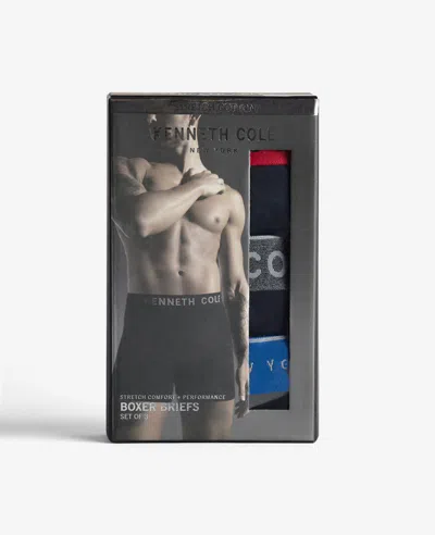 Kenneth Cole Stretch Boxer Briefs 3-pack In Black