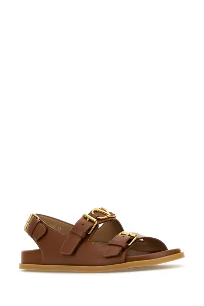Valentino Camel Leather Sandals