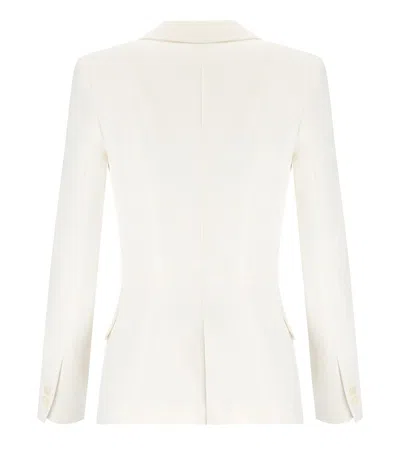 Elisabetta Franchi Ivory Crepe Double-breasted Jacket