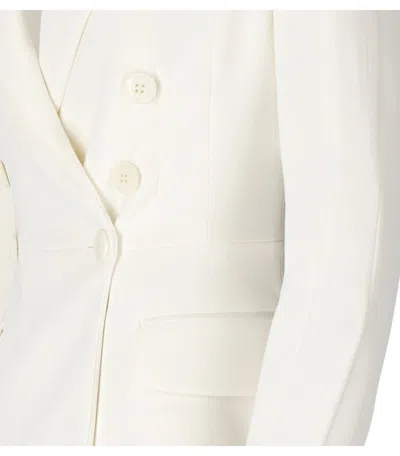 Elisabetta Franchi Ivory Crepe Double-breasted Jacket
