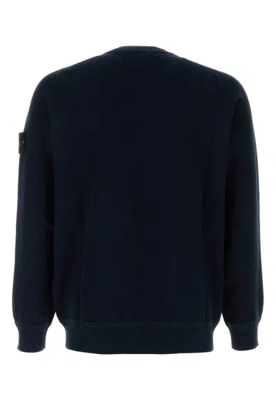 Stone Island Midnight Blue Wool Blend Sweater