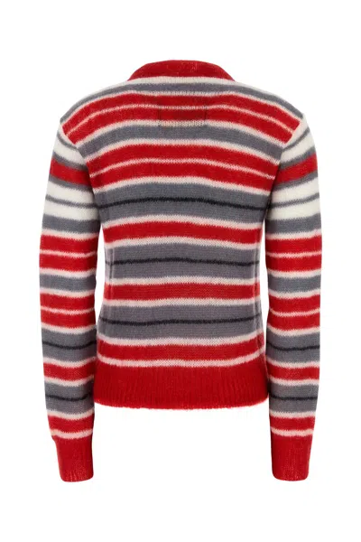 Marni Striped Mohair Blend Crewneck Sweater