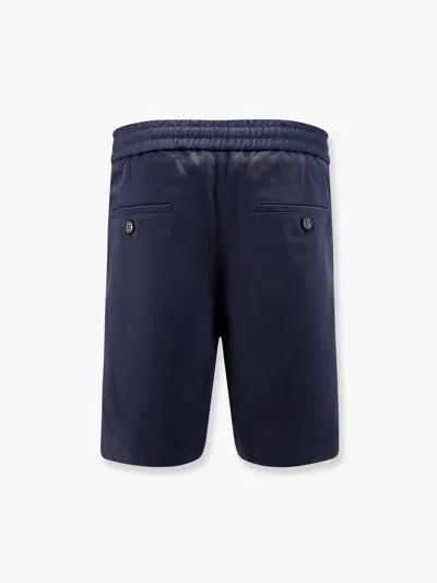 Shop Ami Alexandre Mattiussi Ami Paris Men Cotton Bermuda Shorts With Elastic Detail In Blue