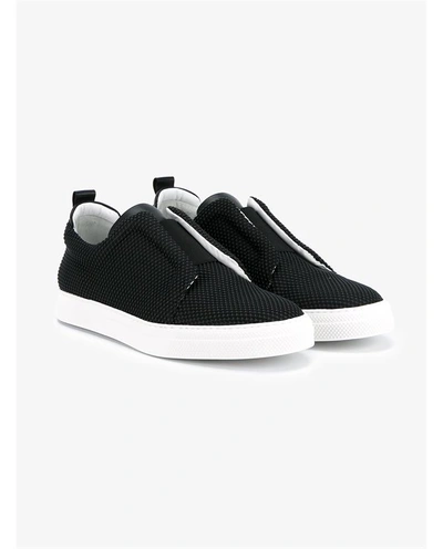 Shop Pierre Hardy Slider Textured Leather Sneakers