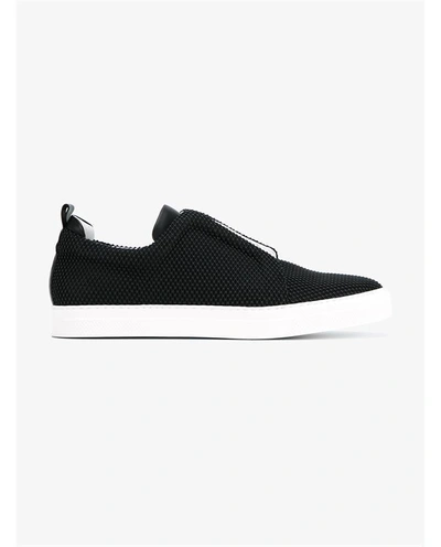 Shop Pierre Hardy Slider Textured Leather Sneakers