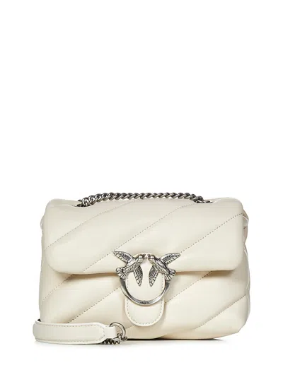 Pinko Mini Love Bag Puff Maxi Quilt Shoulder Bag In White