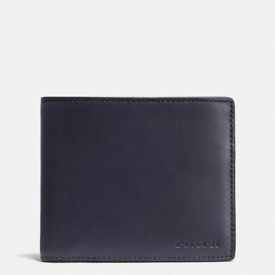 Coach Coin Wallet In Sport Calf Leather In Midnight