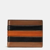 Coach 3-in-1 Wallet In Smooth Leather With Varsity Stripe In Dark Saddle/black