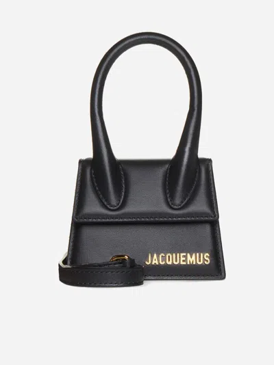 Jacquemus Le Chiquito Leather Mini Top Handle Bag In Black