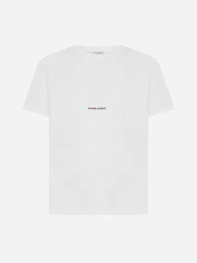 Saint Laurent Logo-print Cotton T-shirt In White