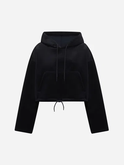 Golden Goose Black Chenille Cropped Hoodie