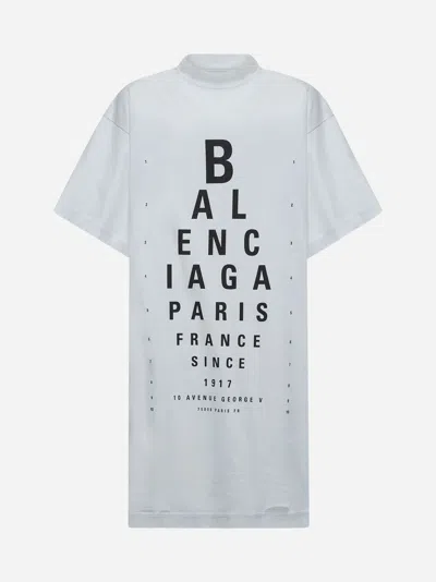 Balenciaga Off-white Optical Oversized T-shirt In White