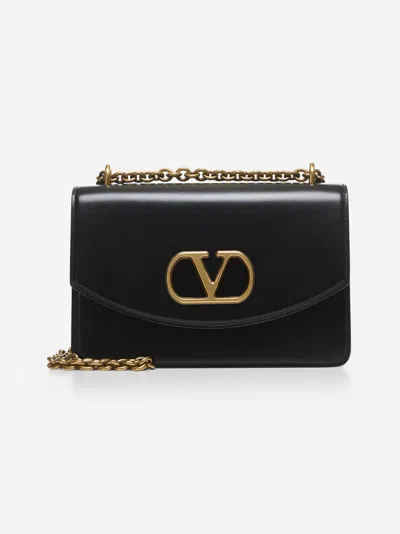 Valentino Garavani Garavani Vain Shoulder Bag In Shiny Calfskin Woman Black Uni