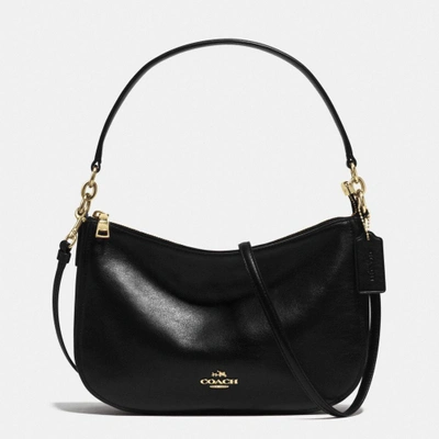 Shop Coach Chelsea Crossbody In Smooth Calf Leather In : Light Gold/black