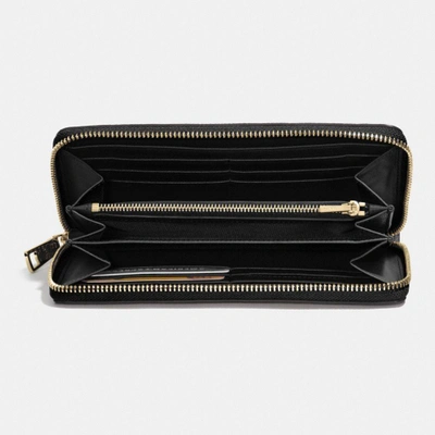 Shop Coach Accordion Zip Wallet In Embossed Textured Leather In : Light Gold/black