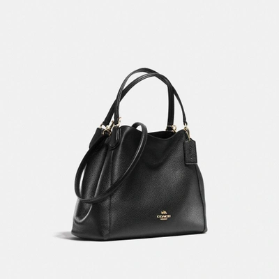 Shop Coach Edie Shoulder Bag 28 In Pebble Leather In : Light Gold/black