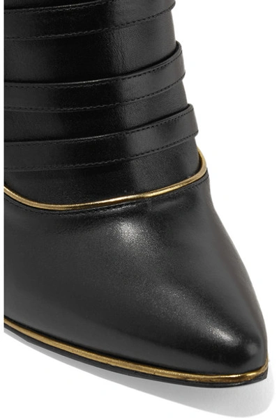 Shop Balmain Alienor Leather Ankle Boots