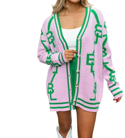 BUDDYLOVE VARSITY CARDIGAN IN PARFAIT 