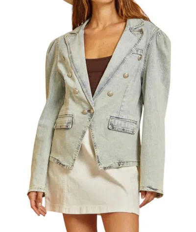Andree By Unit Finding A Hidden Gem Denim Blazer In Light Wash In Blue