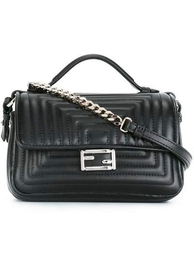 Fendi Micro 'double Baguette' Crossbody Bag - Black