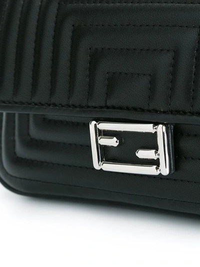 Shop Fendi Micro 'double Baguette' Crossbody Bag - Black