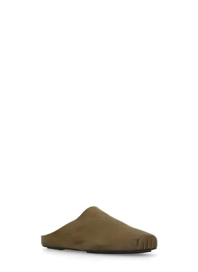 Uma Wang Square-toe Leather Mules In Green