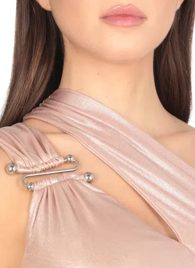 Pinko One-shoulder Maxi Dress In Pink