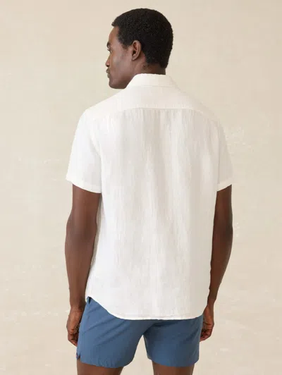 Faherty Ss Mesa Shirt In Bright White Basketweave