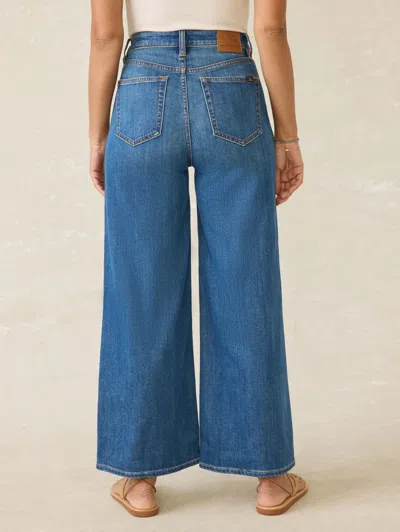 Faherty Saturday Denim Wide Leg Ankle Pants In Indigo Coast Wash