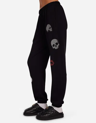 Lauren Moshi Chantria Stud Skulls & Lips In Black