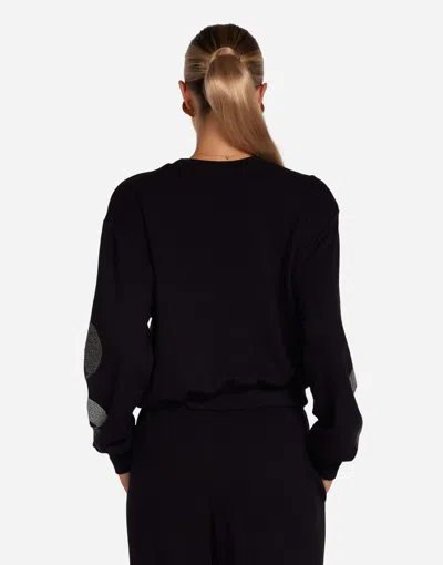 Lauren Moshi Spalding Stud Skulls Crewneck Sweatshirt In Black In Black